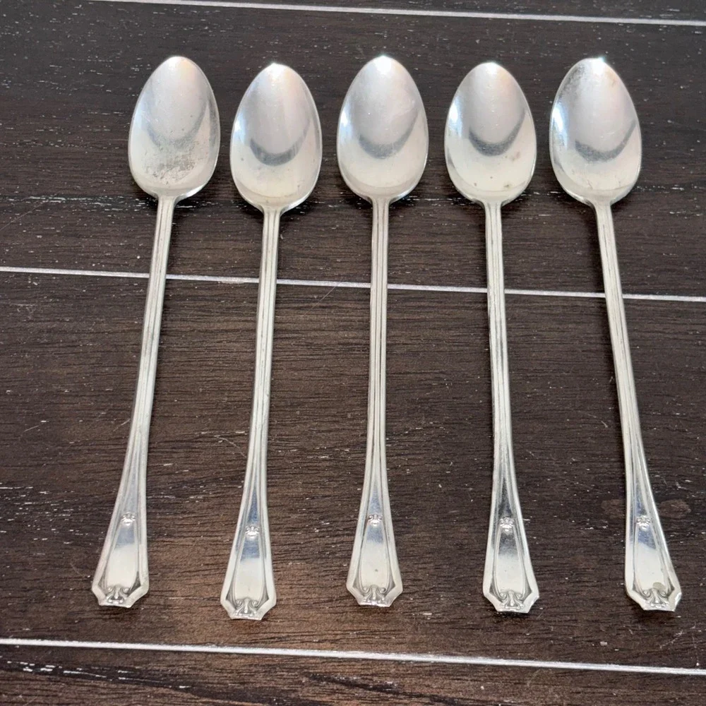 Capitol Silver Plate |‎ Carrollton | Vintage Iced Tea Spoons | Set of 5